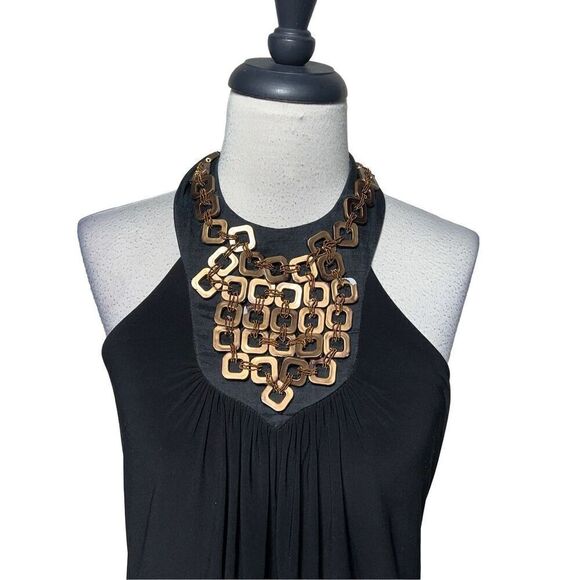 Linda Segal Vintage Summer Dress Enbellished Halter Mini Dress Size M - Picture 3 of 6